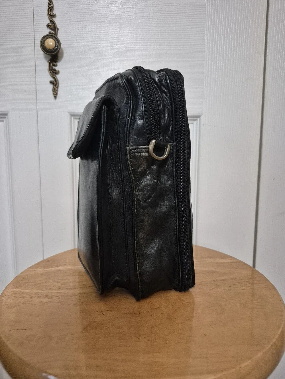 Wilsons Black Leather Organizer Bag